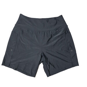 GRADUAL Women's High Waisted Athletic Shorts with Pockets - Black-Sz Large